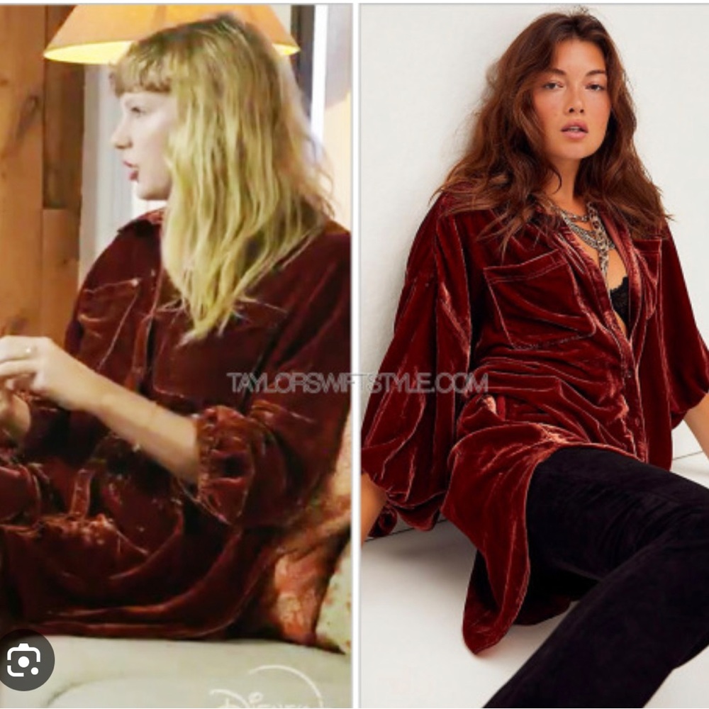 Free People Lux Velvet Shirt Dress